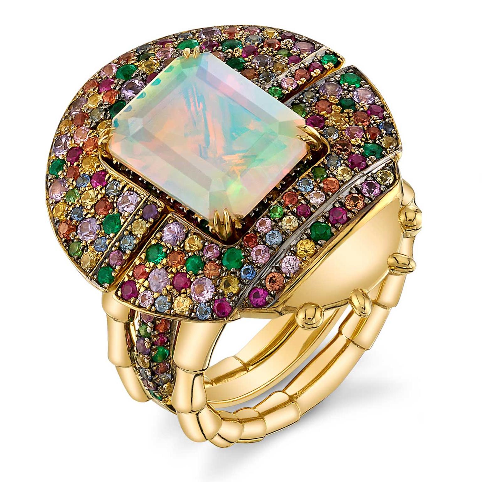 Daniela Villegas adaptable ring with opal