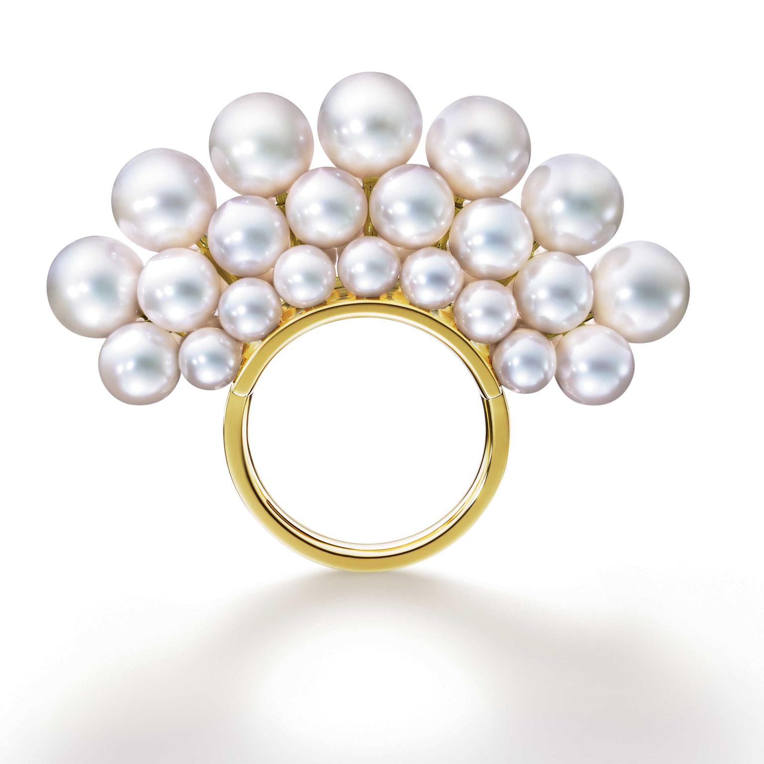 M/G TASAKI  Pyramid Pearls ring 