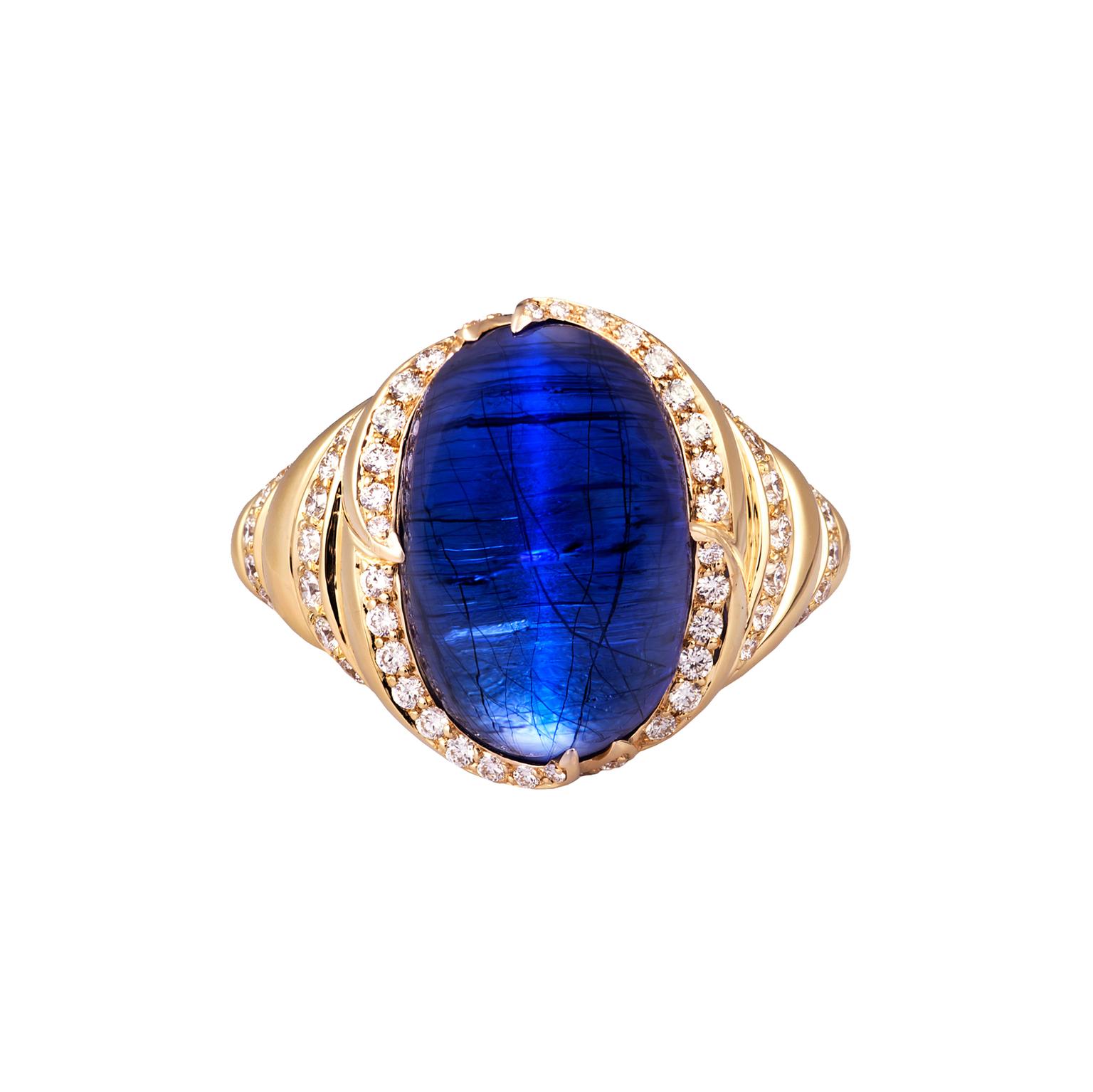 Kat Florence cat's eye tanzanite ring