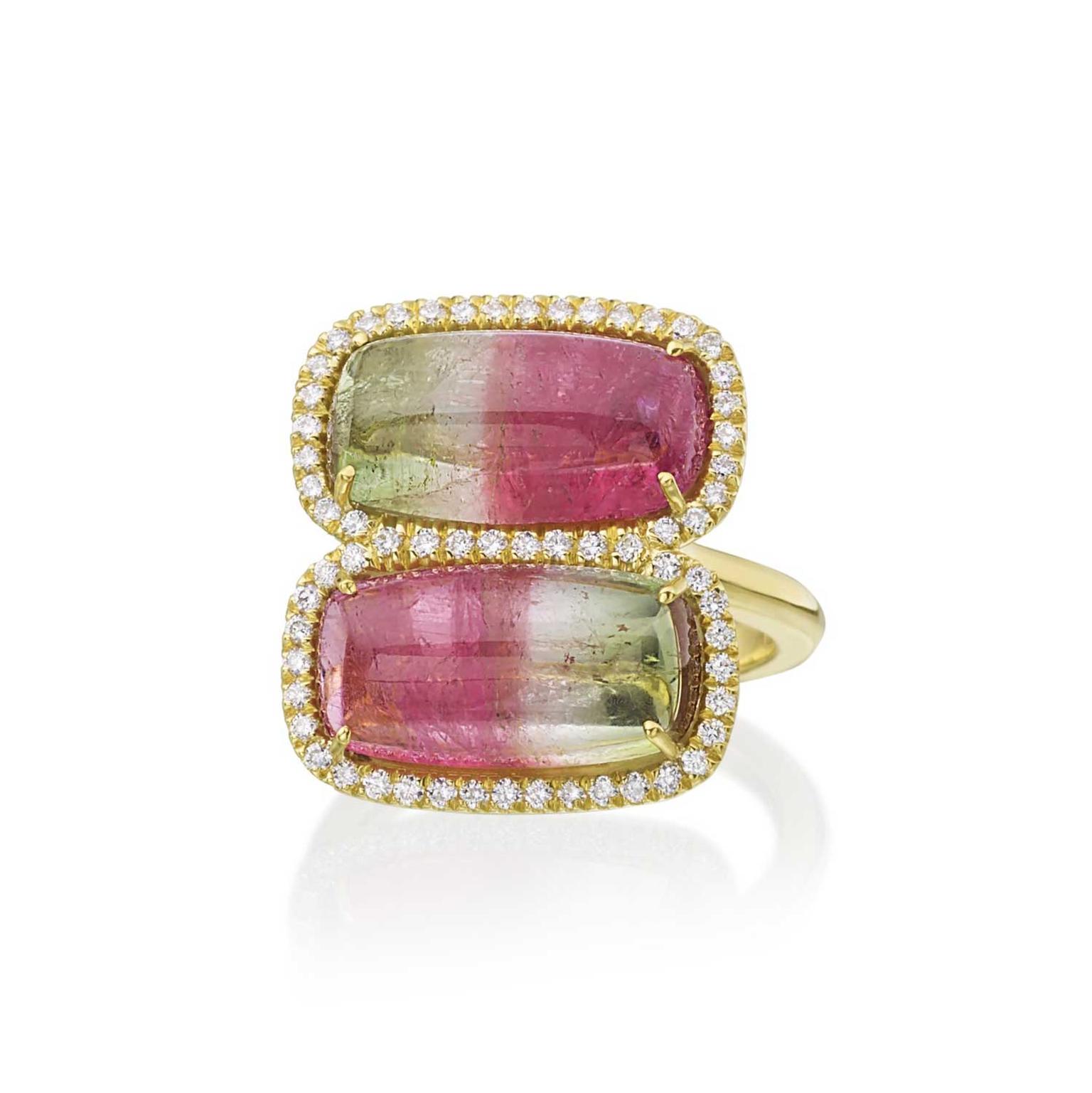 Lauren K watermelon tourmaline ring