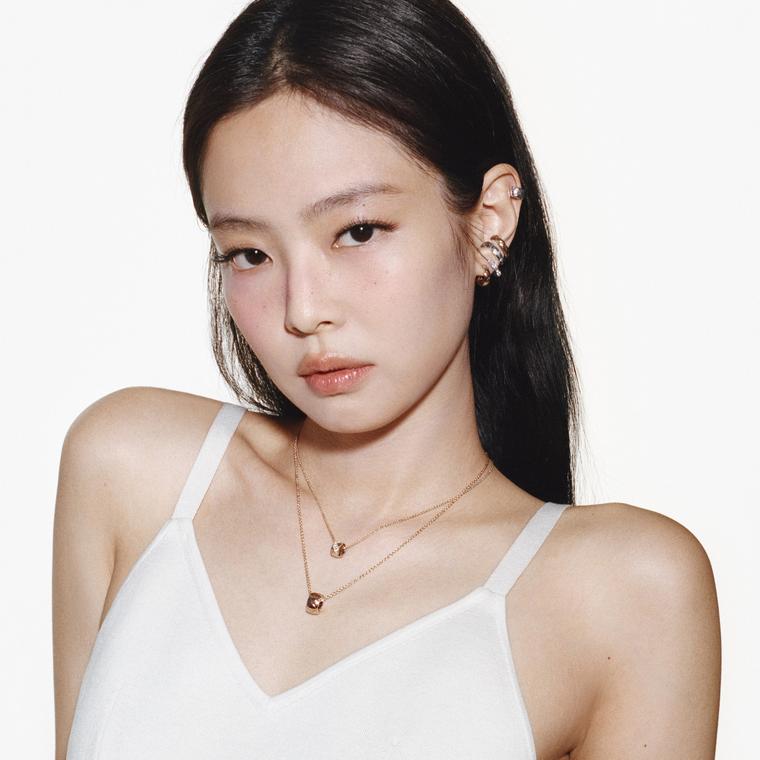 Two versions of the Coco Crush necklace by Chanelwore by Jennie