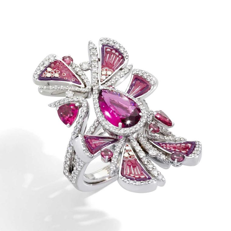 Sicis Incanto ring with pink tourmalines 