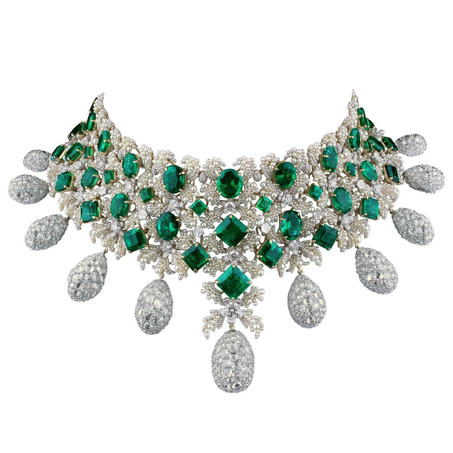 Bina Goenka emerald and pearl choker