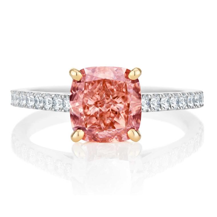 De Beers Master Diamonds orangey pink ring