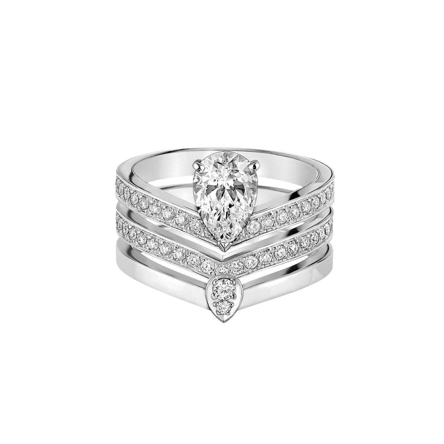 Chaumet Alliance Joséphine Aigrette trio diamond rings