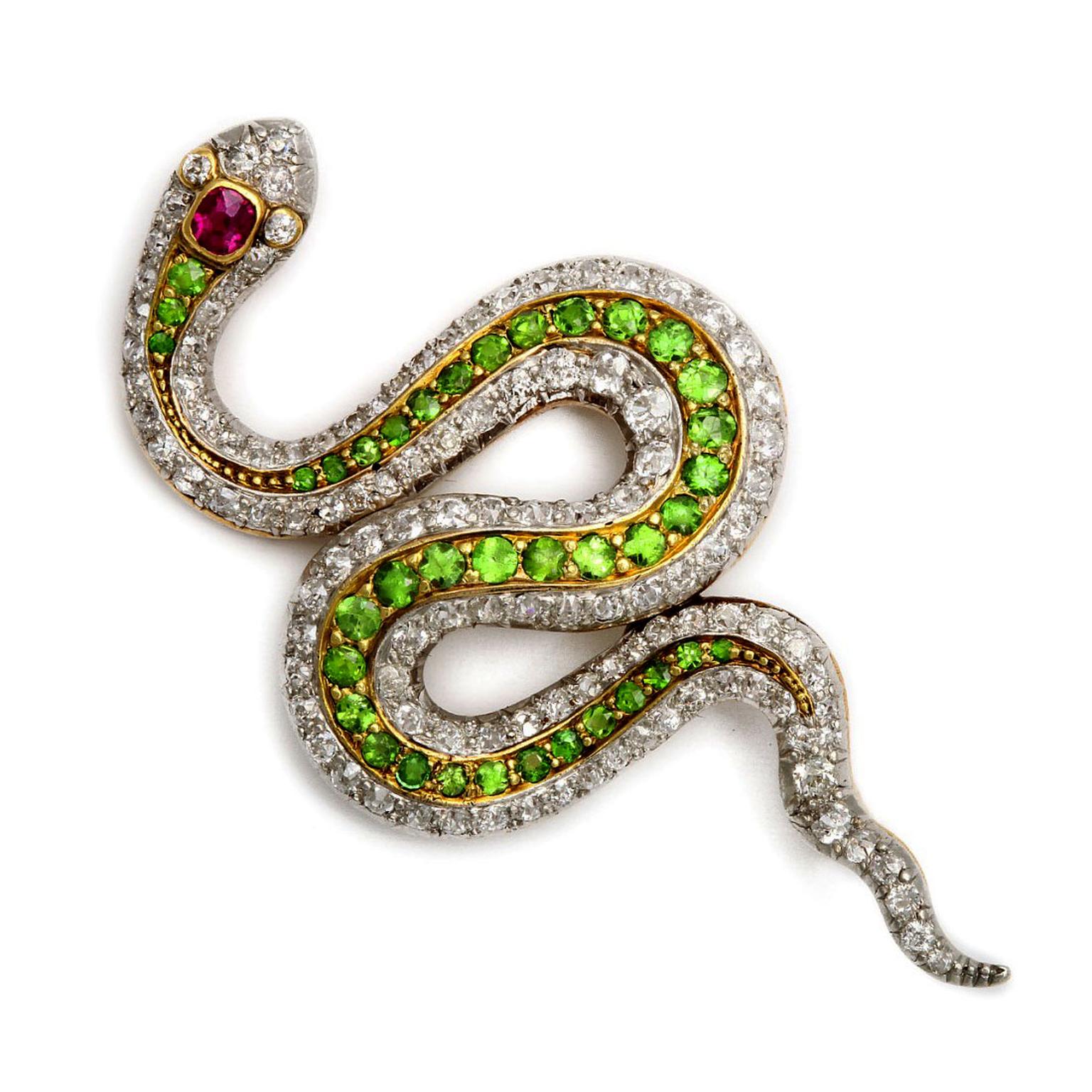 A La Vieille Russie American Victorian snake brooch