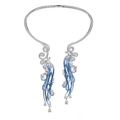 Tesori del Mare blue sapphire and diamond transformable necklace ...