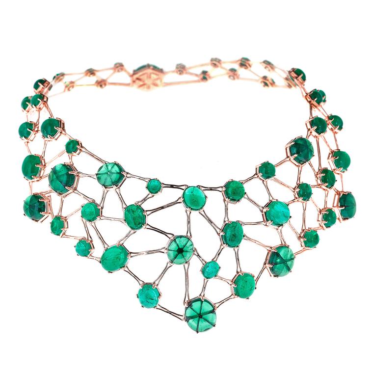 Transparency Amal trapiche emerald necklace