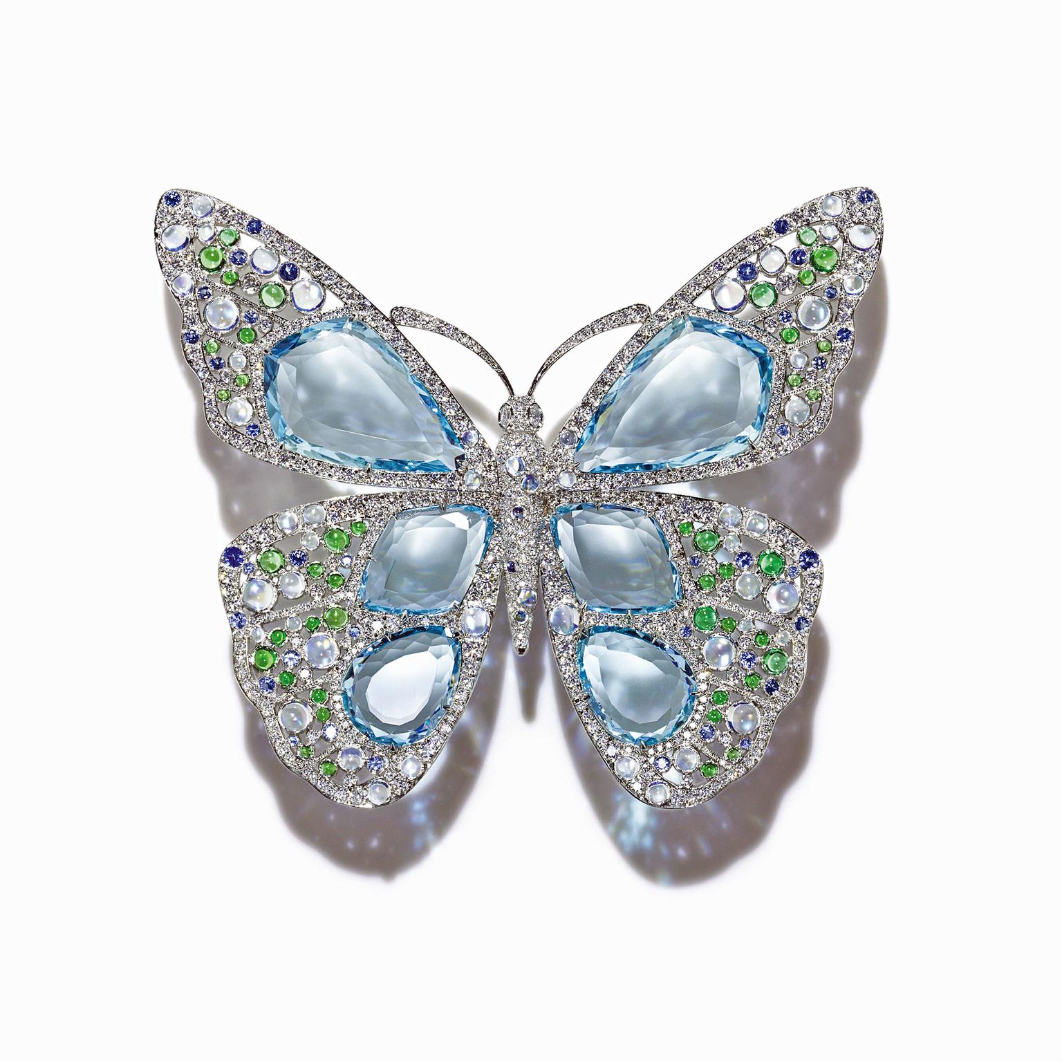 Tiffany Blue Book Butterfly aquamarine brooch