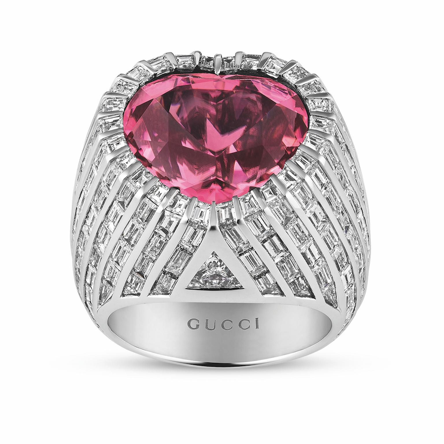Hortus Deliciarum high jewellery heart shape ring by Gucci 
