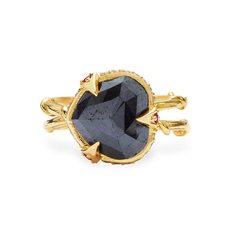 Karen Karch Intrigue black diamond vintage-style engagement ring