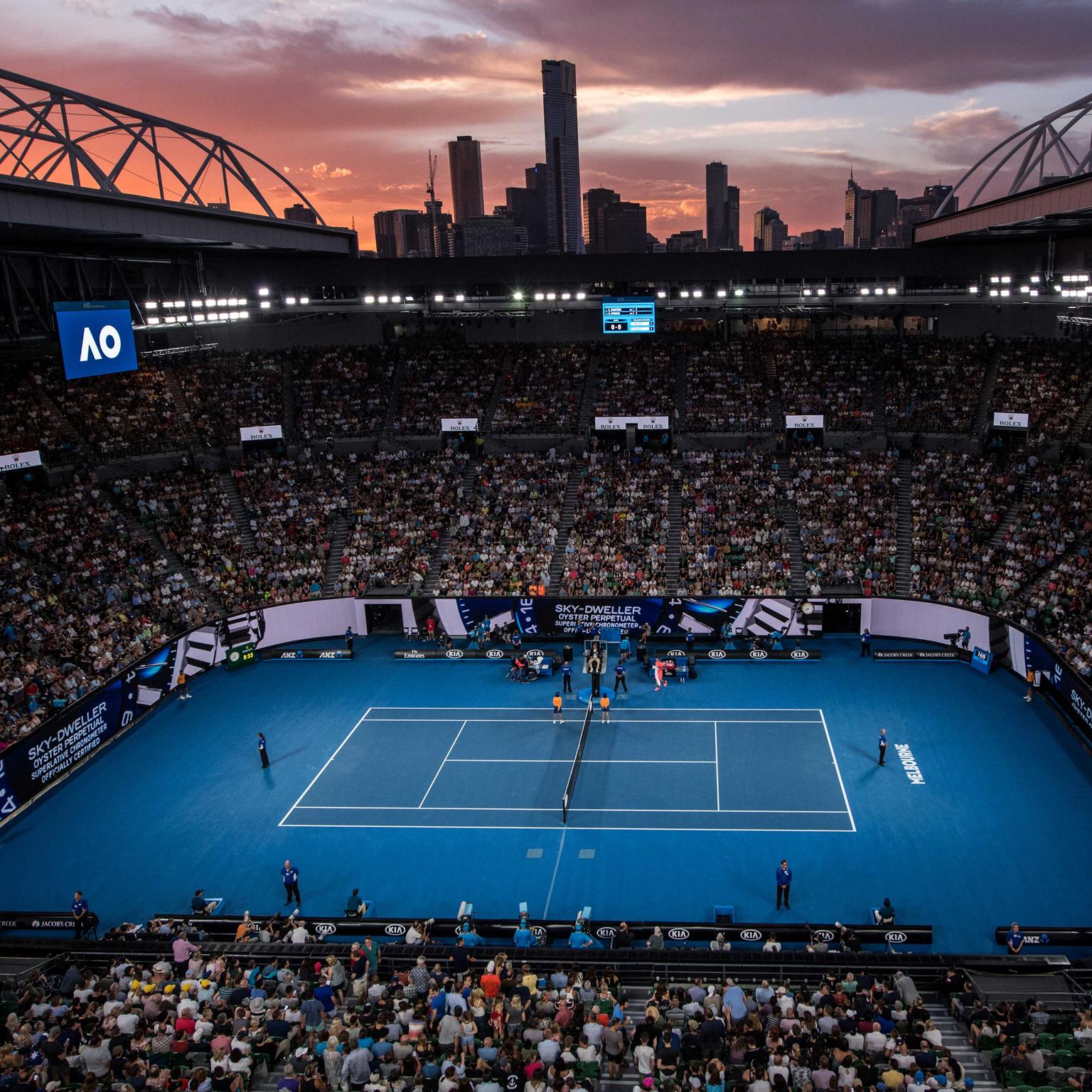Aerial view of the Australian Open centre court 2018