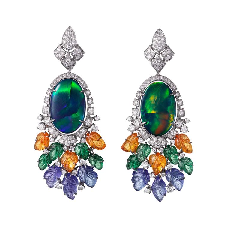 Cartier Étourdissant Pushkar earrings with black opals