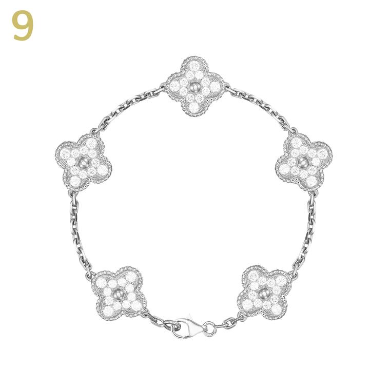 Van Cleef & Arpels white gold and diamond Alhambra bracelet