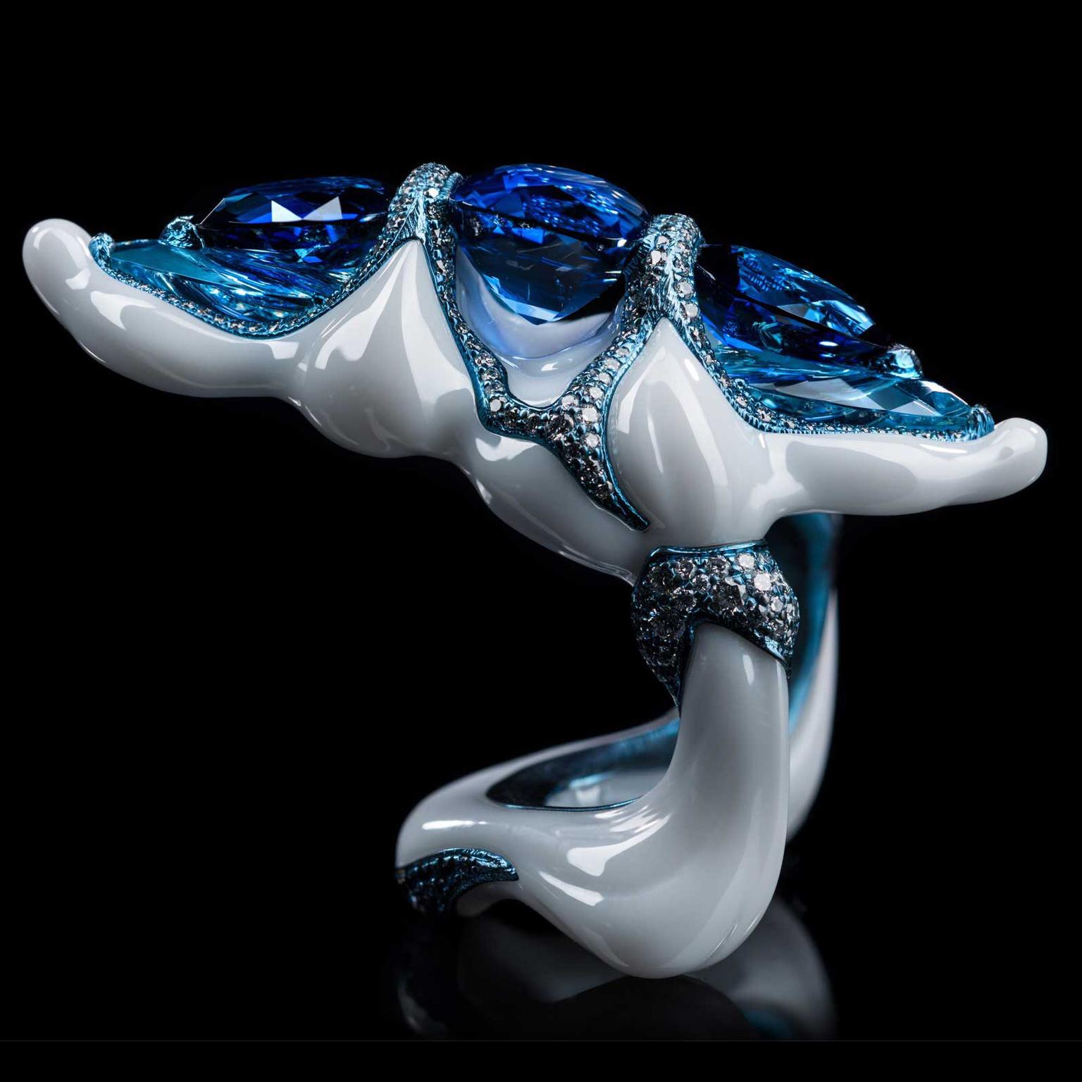 Wallace Chan A New Generation Ring porcelain sapphire and titanium
