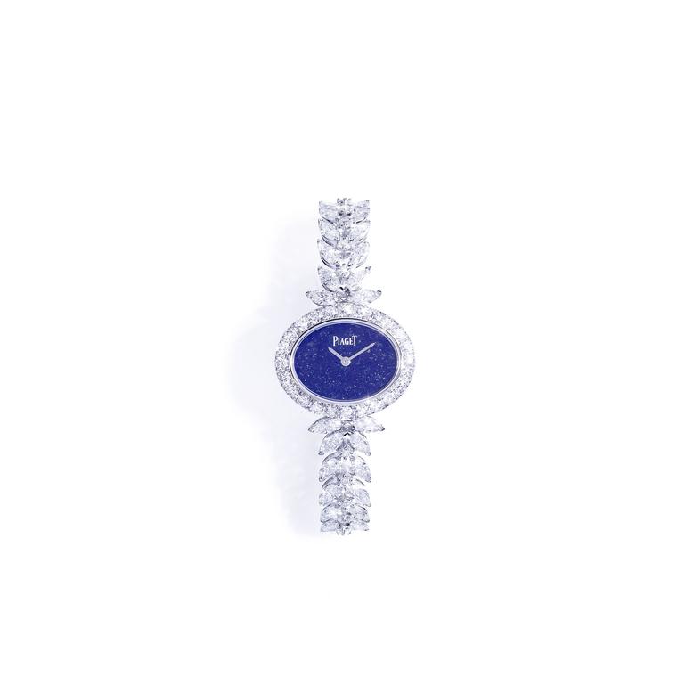 Sunny Side of life white gold watch with lapis lazuli dial