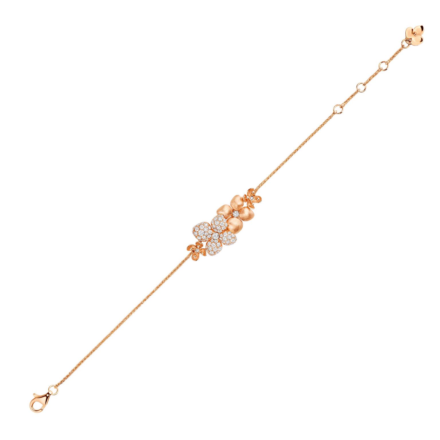 Chaumet Hortensia Astres d’or brushed rose gold and diamond bracelet