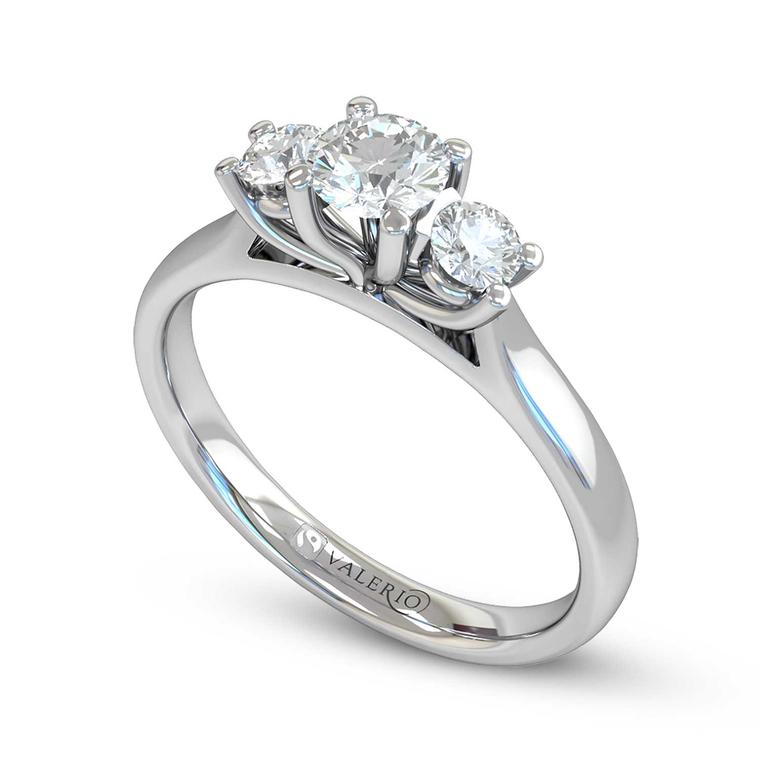Trilogy cushion-cut Canadian diamond engagement ring 