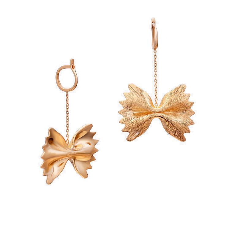 Openjart gold pasta earrings
