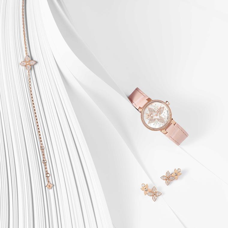 Louis Vuitton Tambour Blossom 35 Rose Gold Diamond Watch  Gold diamond  watches, Diamond watch, Louis vuitton watches