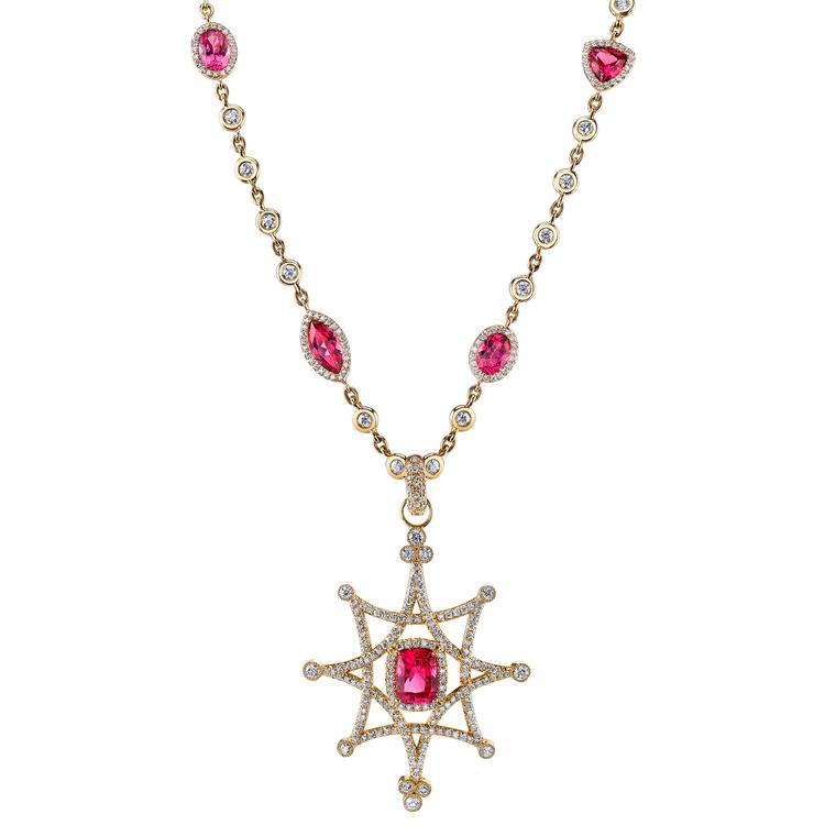 Erica Courtney spinel and diamond pendant