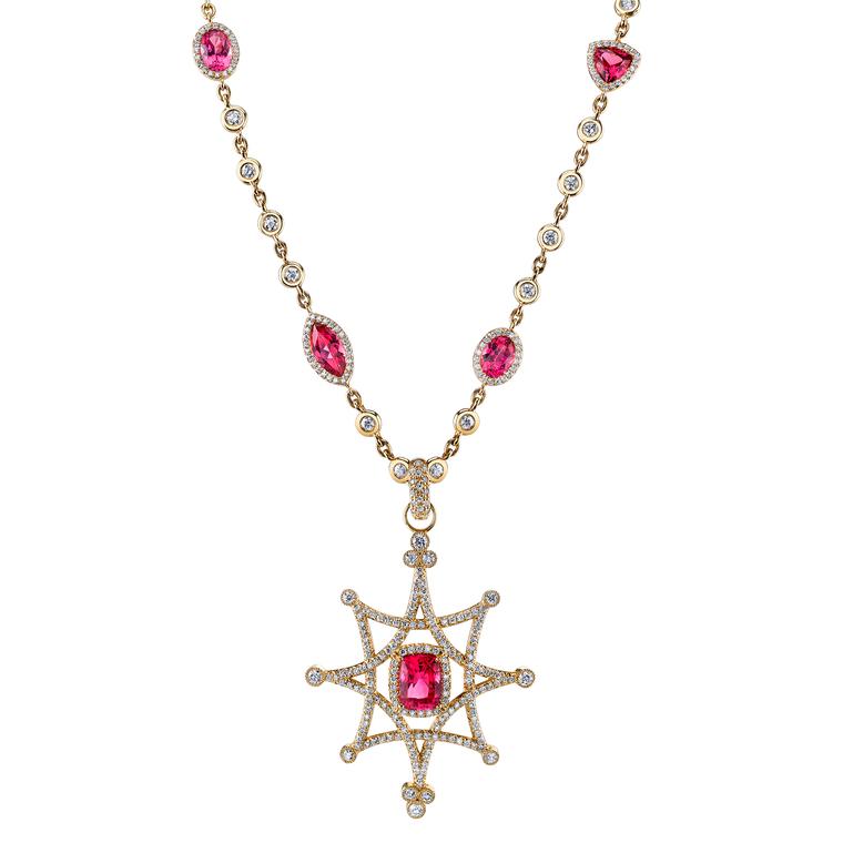 Jennifer Mahenge spinel necklace with diamonds