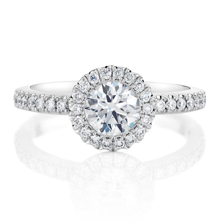 De Beers Aura 0.5ct diamond engagement ring in platinum