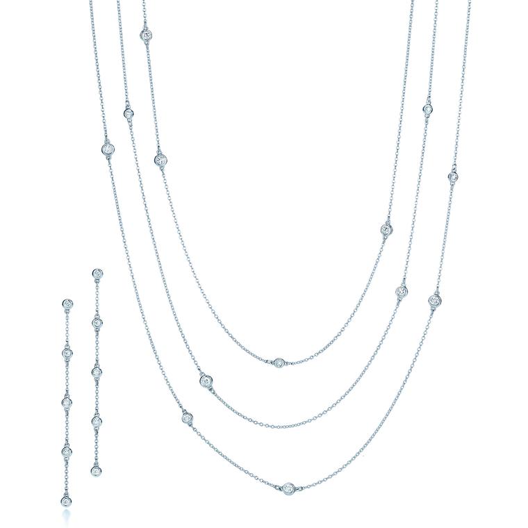 Elsa Peretti Diamonds by the Yard diamond necklace and earring set