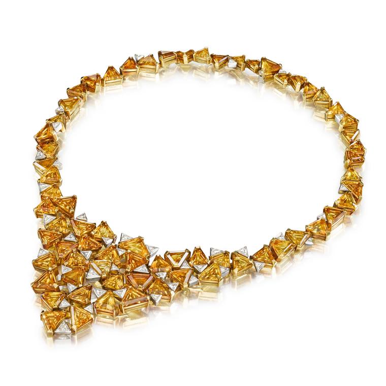 Andrew Grima gold and diamond bib necklace
