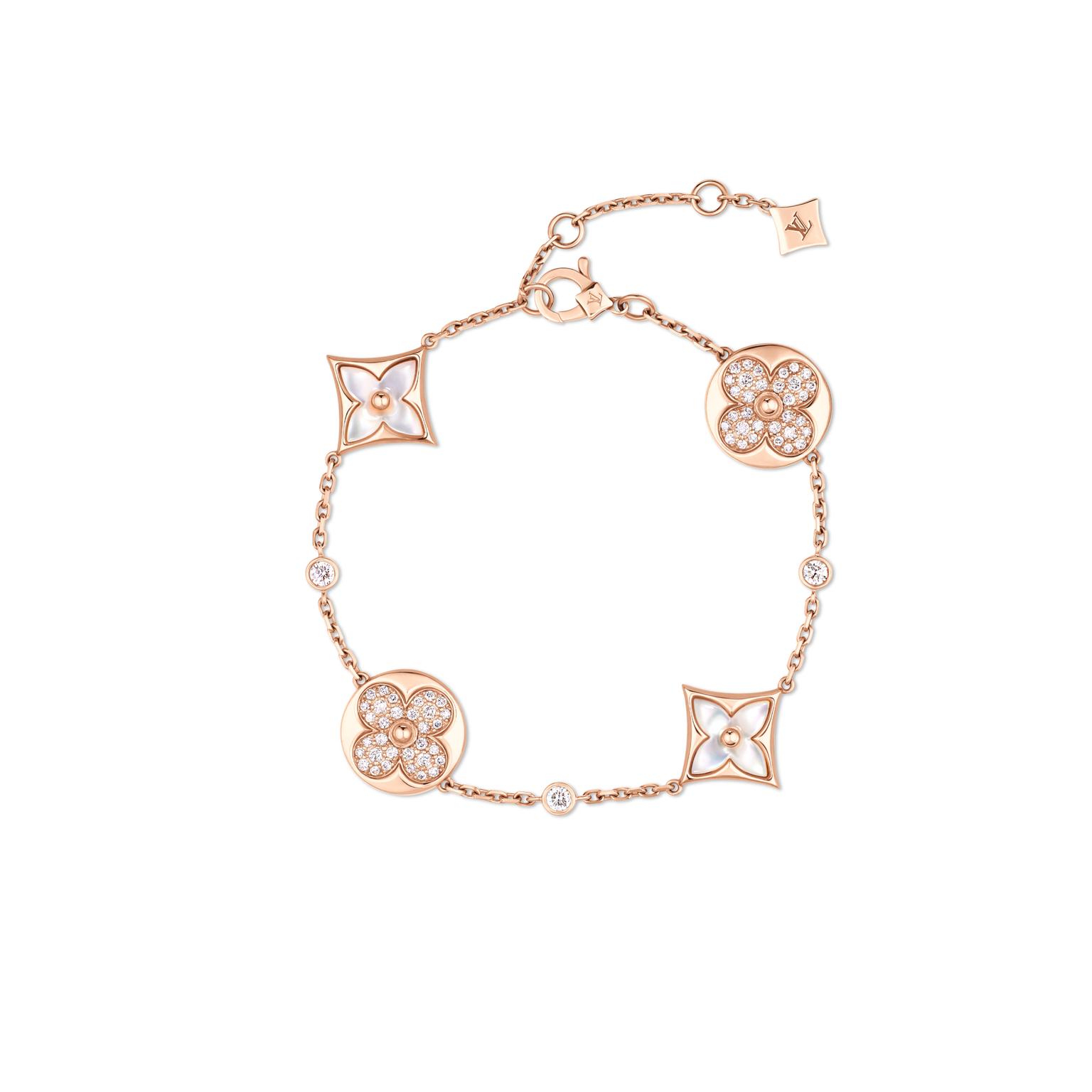 Color Blossom 4 motifs bracelet white mother of pearl and diamonds by Louis Vuitton