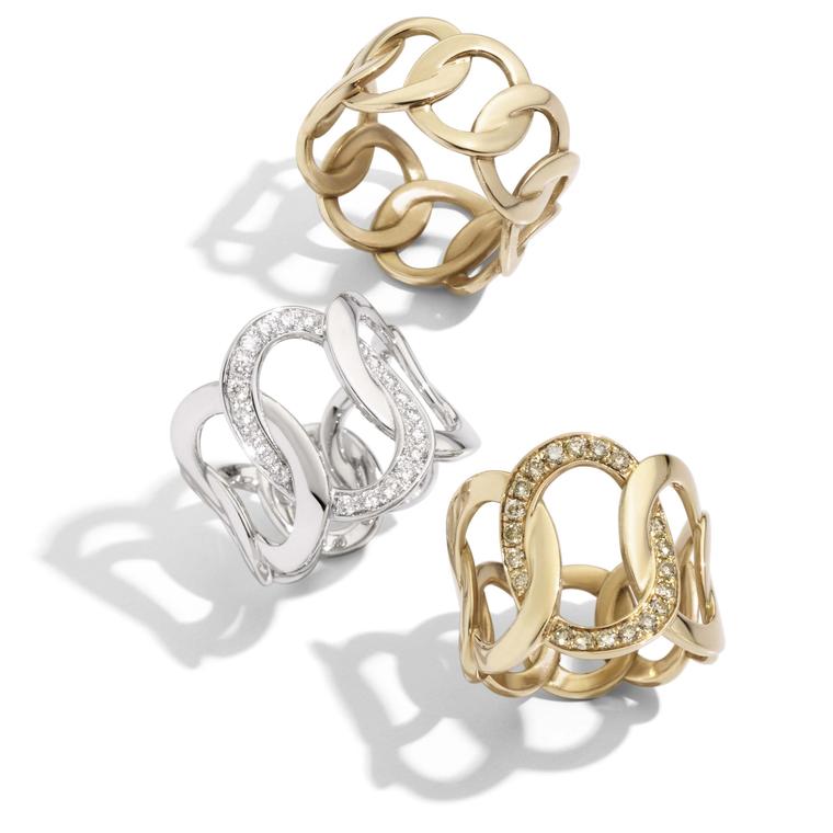 Pomellato Brera white and rose gold rings 