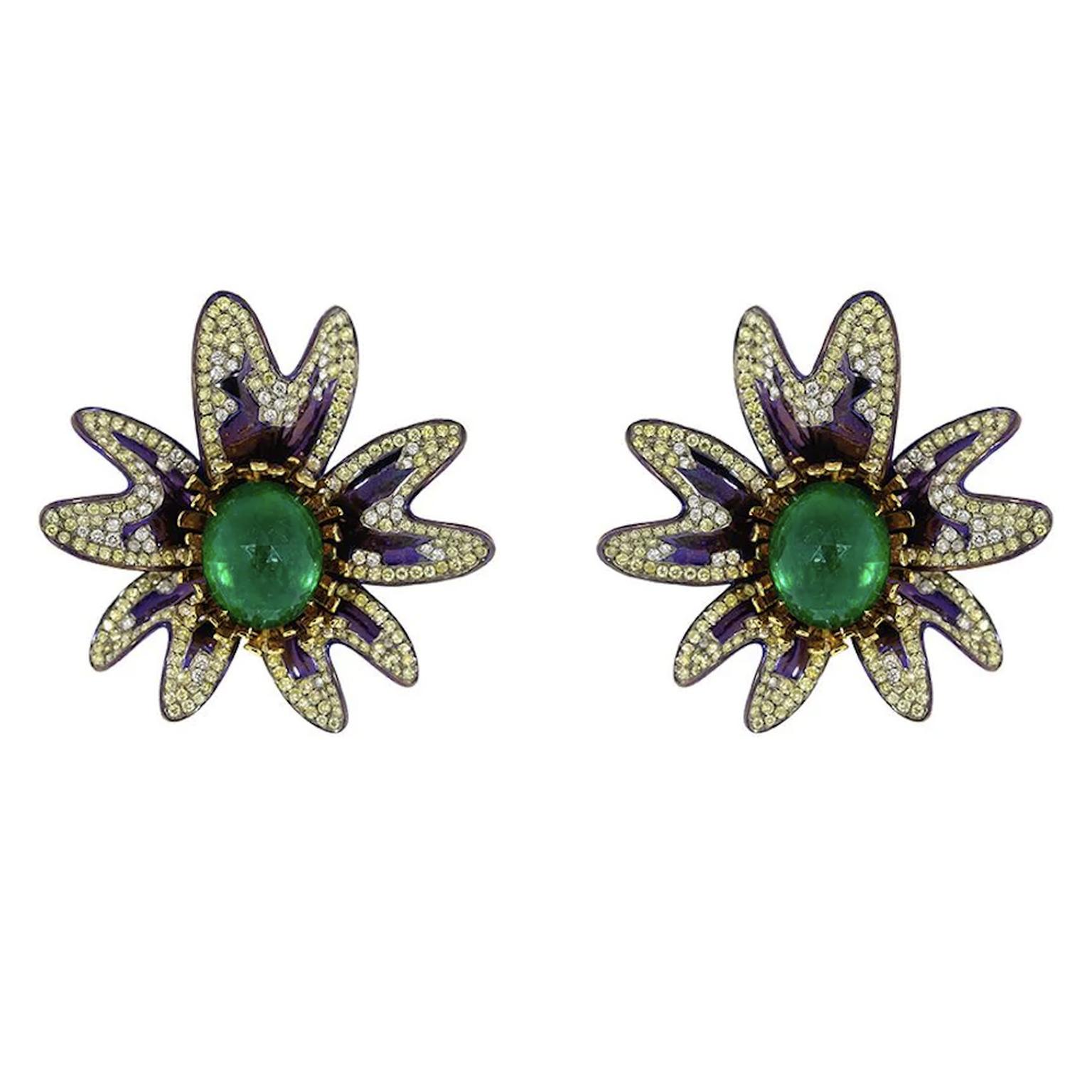 Flower earrings by Saboo Fine Jewels