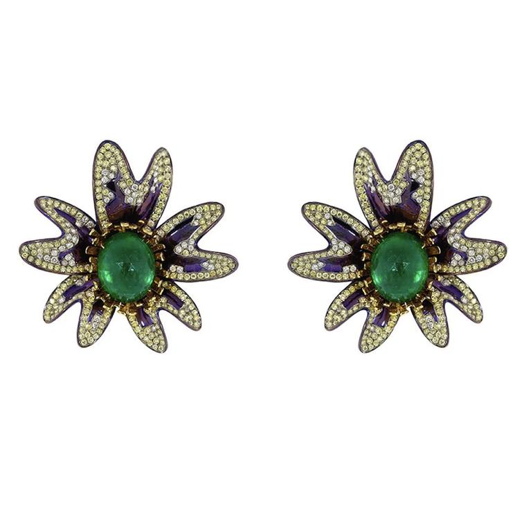 Flower earrings by Saboo Fine Jewels