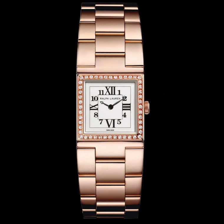 Ralph Lauren Petite Rose Gold 867 watch with diamonds
