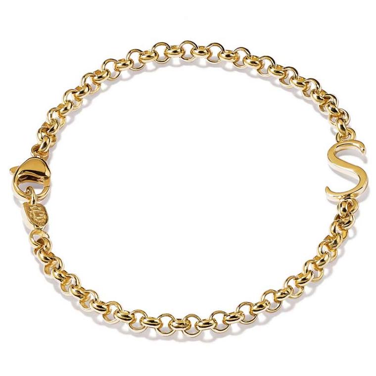 Cassandra Goad gold Initial bracelet