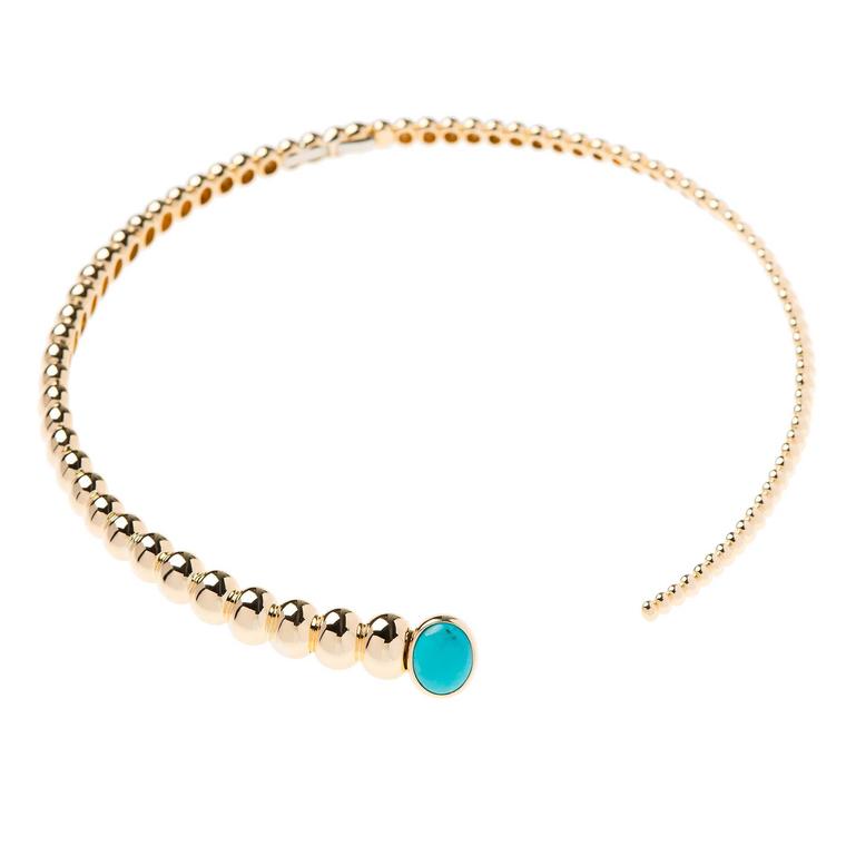 Nikos Koulis Spectrum choker in yellow gold and turquoise