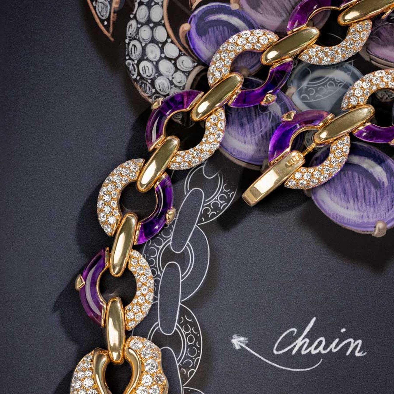 Bvlgari Polychroma amethyst chain necklace