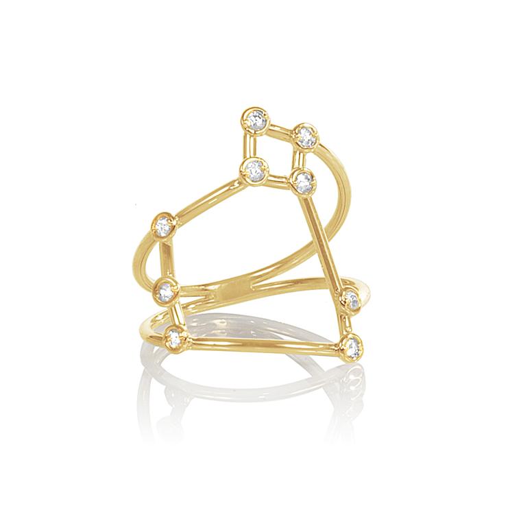 Jessie V E diamond constellation ring