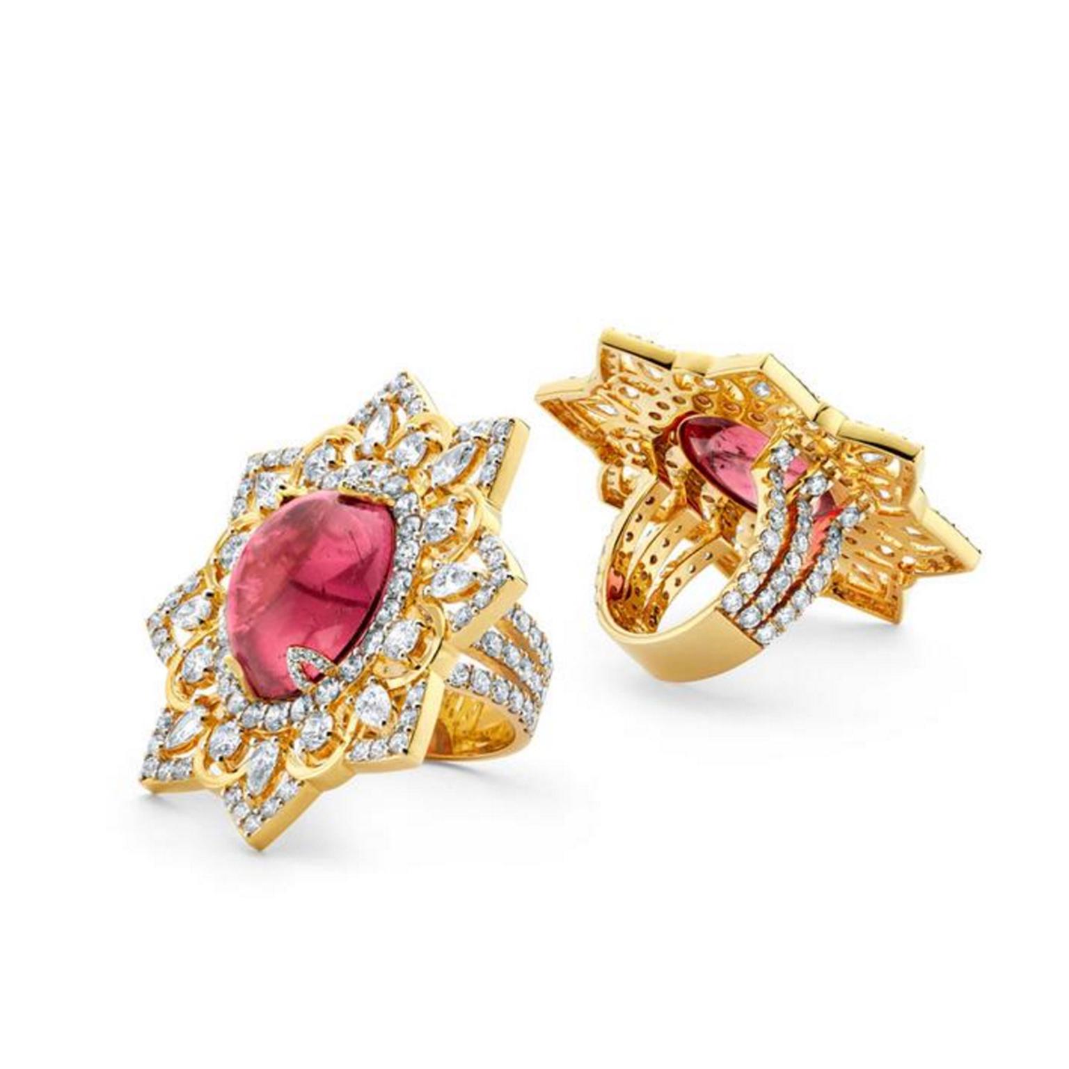 20-carat cabochon rubellite cocktail ring | Buddha Mama | The Jewellery ...