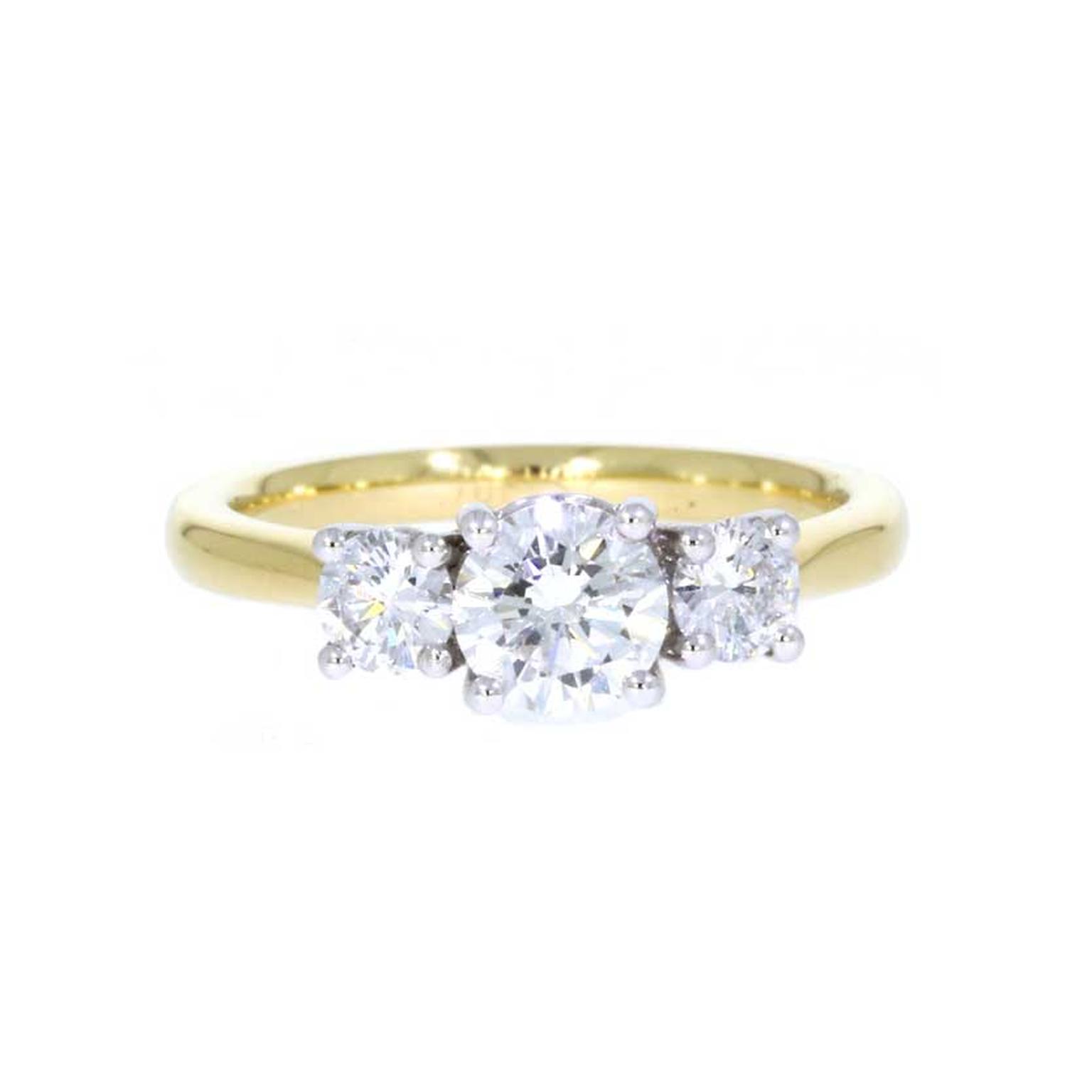 Hamilton & Inches three stone engagement ring