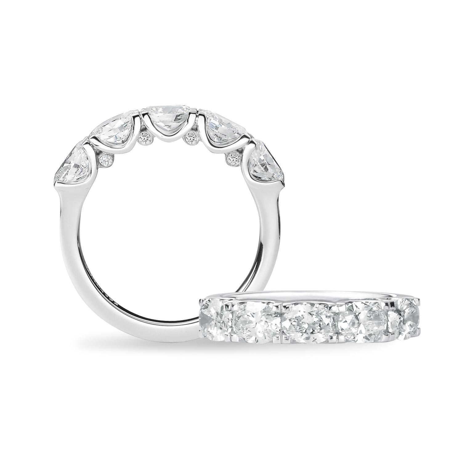 David M Robinson Oval Five diamond engagement ring