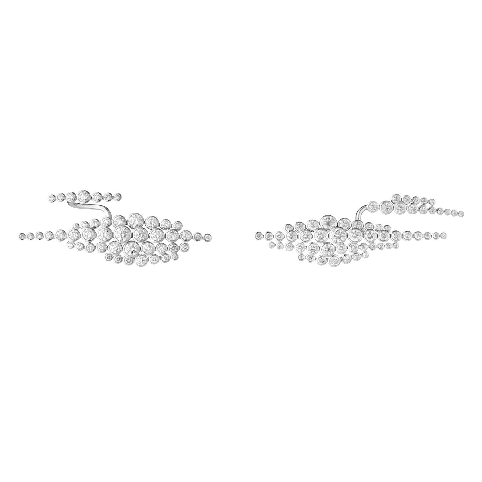 Boucheron Clip Earrings En Passant - diamonds, white gold copy