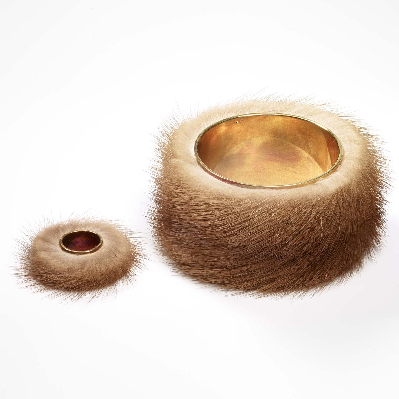 Fur bracelet and ring from Meret Oppenheim