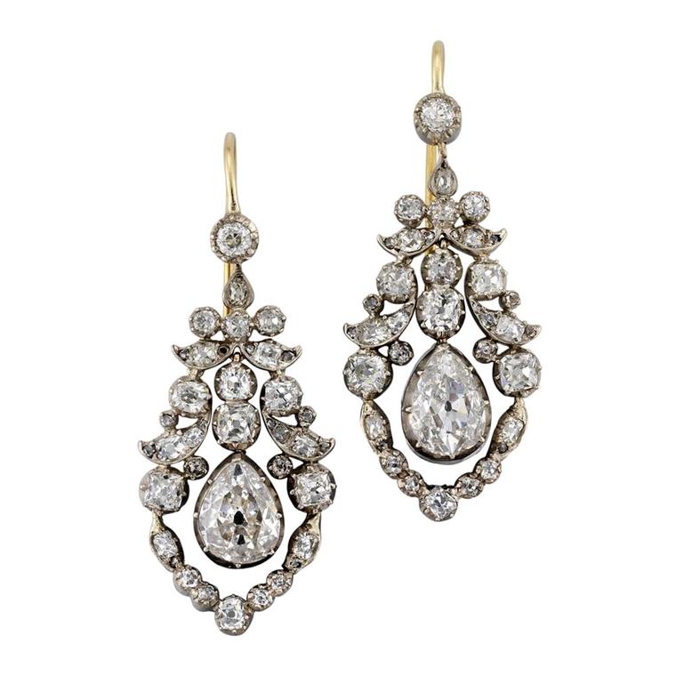Bentley & Skinner late Georgian diamond earrings