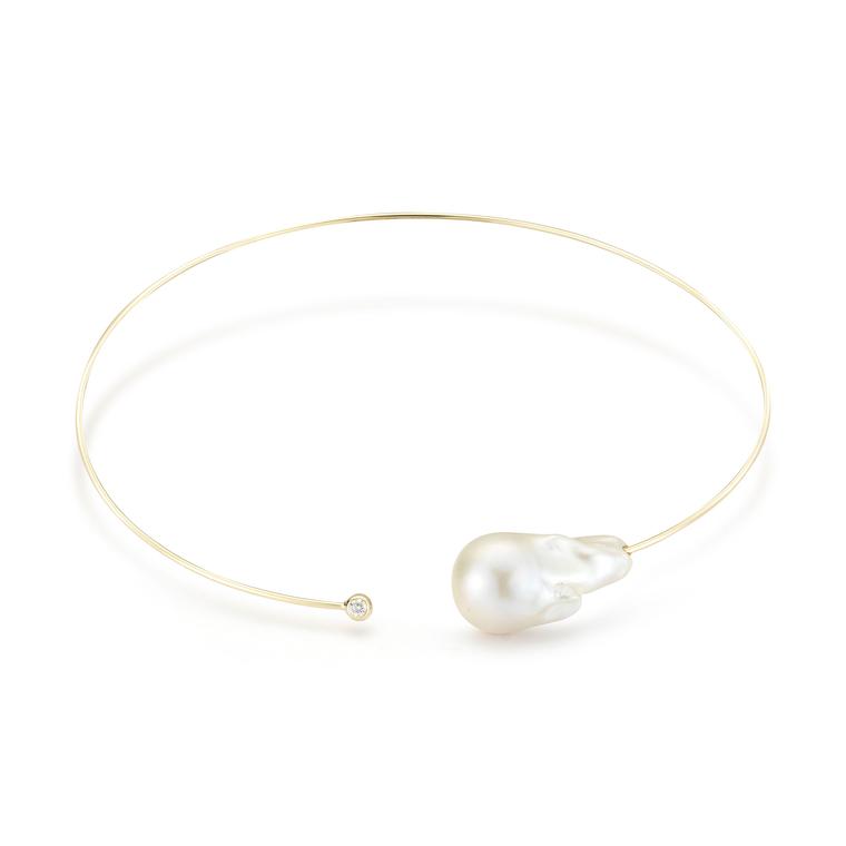 Mizuki white pearl choker necklace