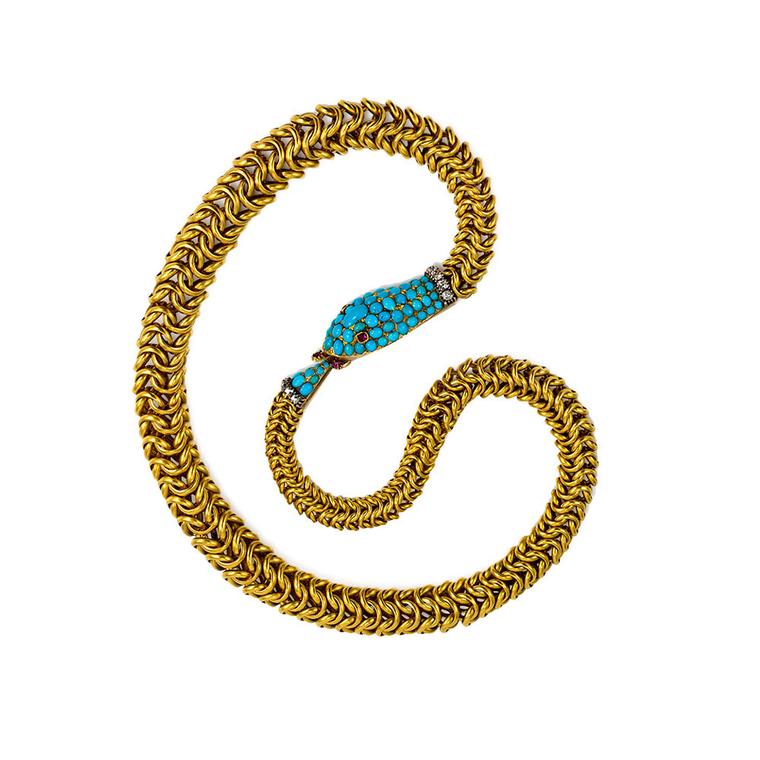 Kentshire Victorian antique Ouroboros snake chain