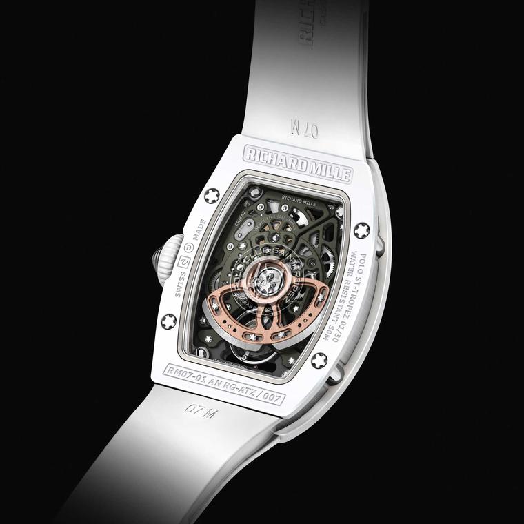 Richard Mille Polo Club Saint-Tropez RM 07-01 ladies' watch in white - back