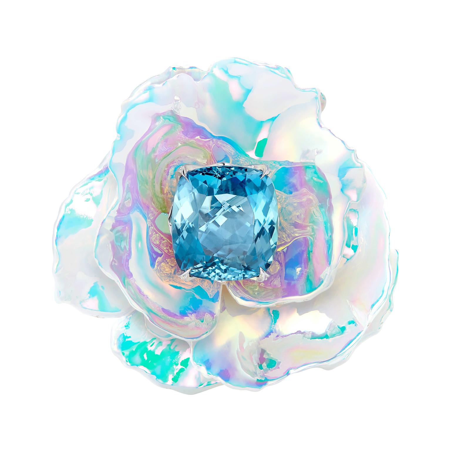 Chromatique aquamarine ring Boucheron Holographique High Jewellery