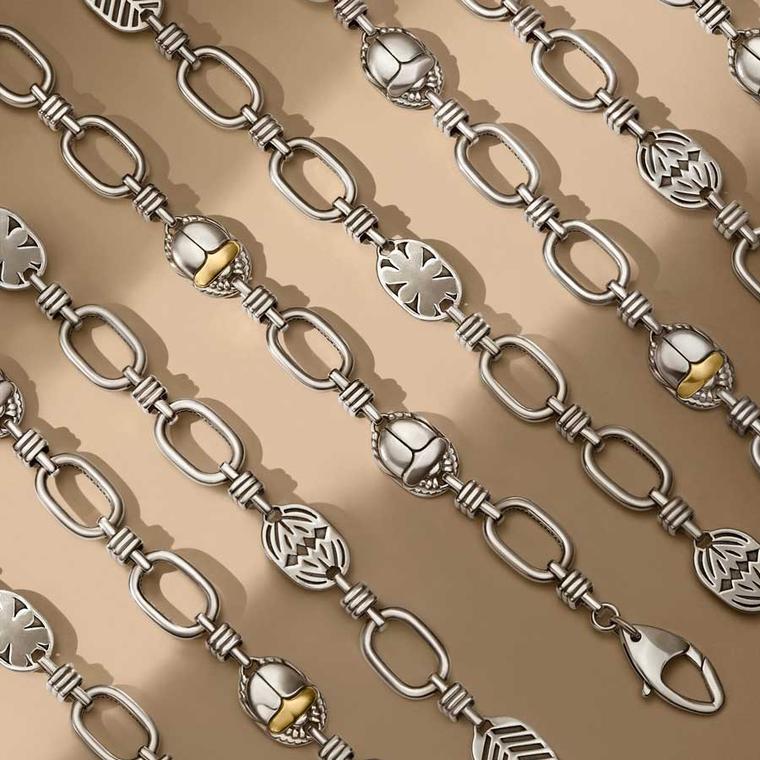 Azza Fahmy Scarab silver chain necklace