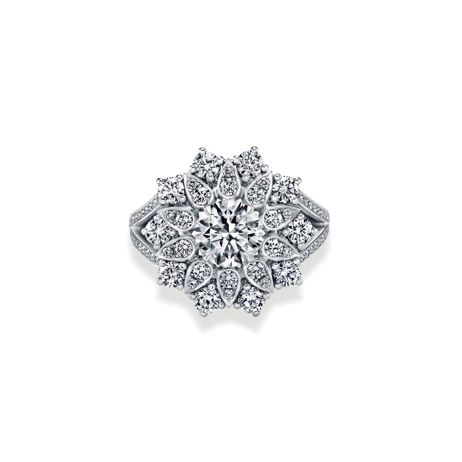 Harry Winston Lotus cluster diamond ring